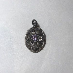 Silver Amethyst pedant handmade vintage